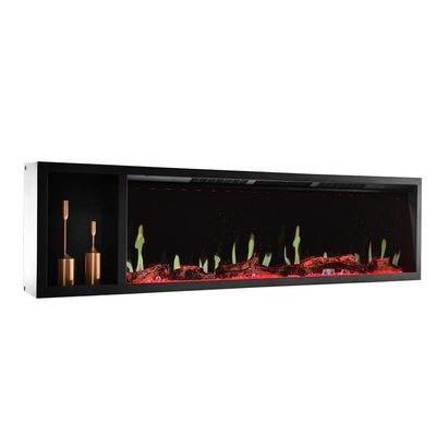 75inch Built-In Electric Fireplace Most Real Fire Remote Control Tilted Removable Glass