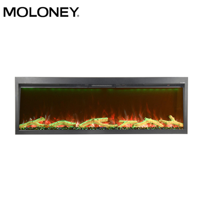 760mm LED Real Burning Flame Built-In Electric Fireplace Single Side Top Air-Outlet
